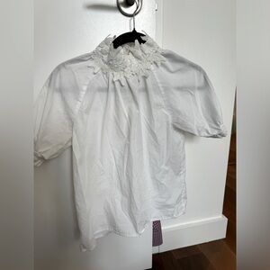 Zara basic white shirt with neck design